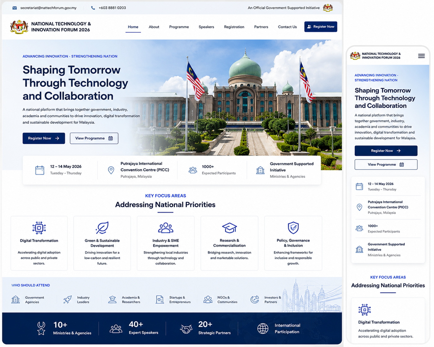 Government and conference website example