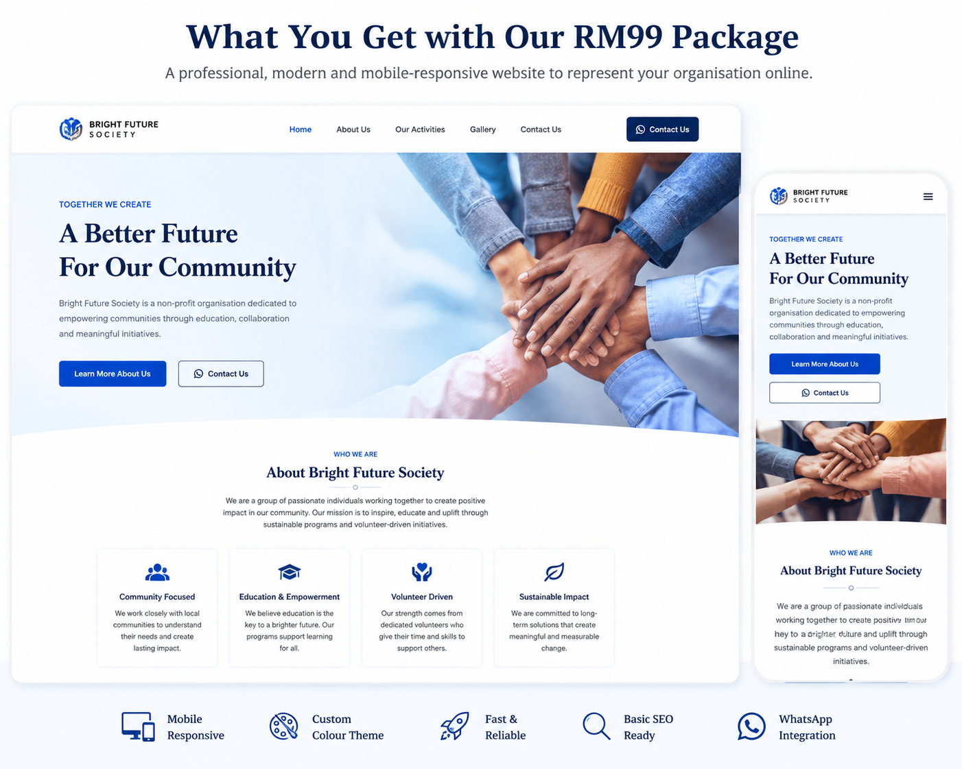Professional NGO website example