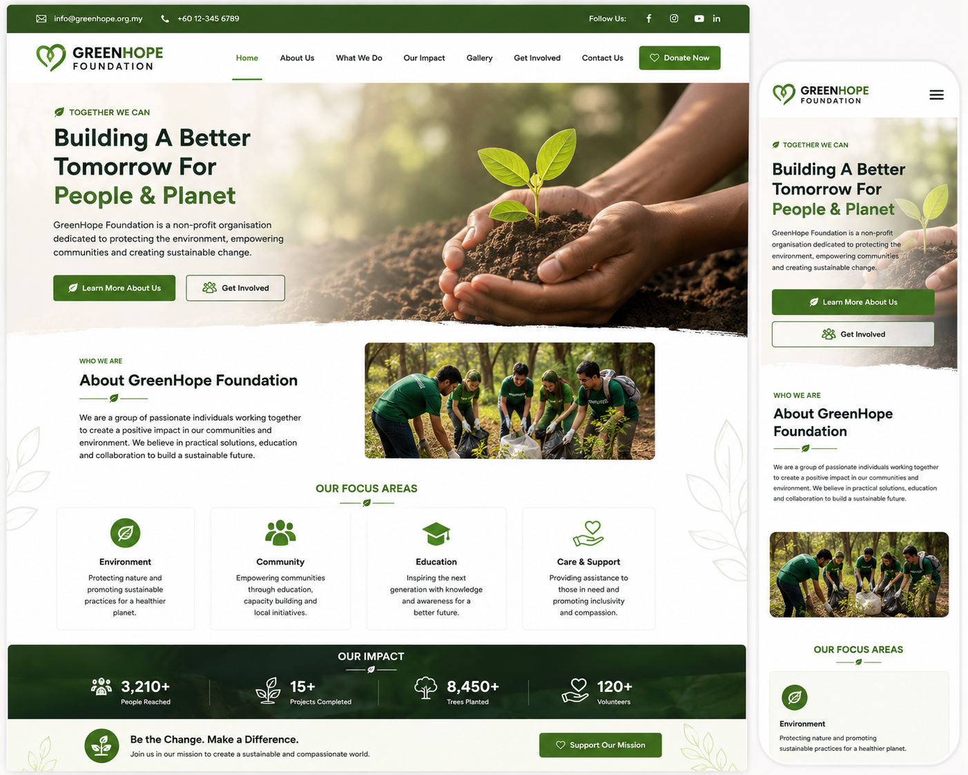 Professional website example for a society or association